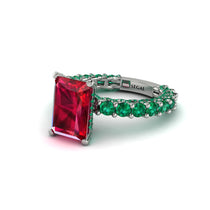 4Ct Radiant Cut Ruby Engagement Ring - Serenity No. 27 image 1