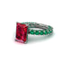 4Ct Radiant Cut Ruby Engagement Ring - Serenity No. 27 image 1
