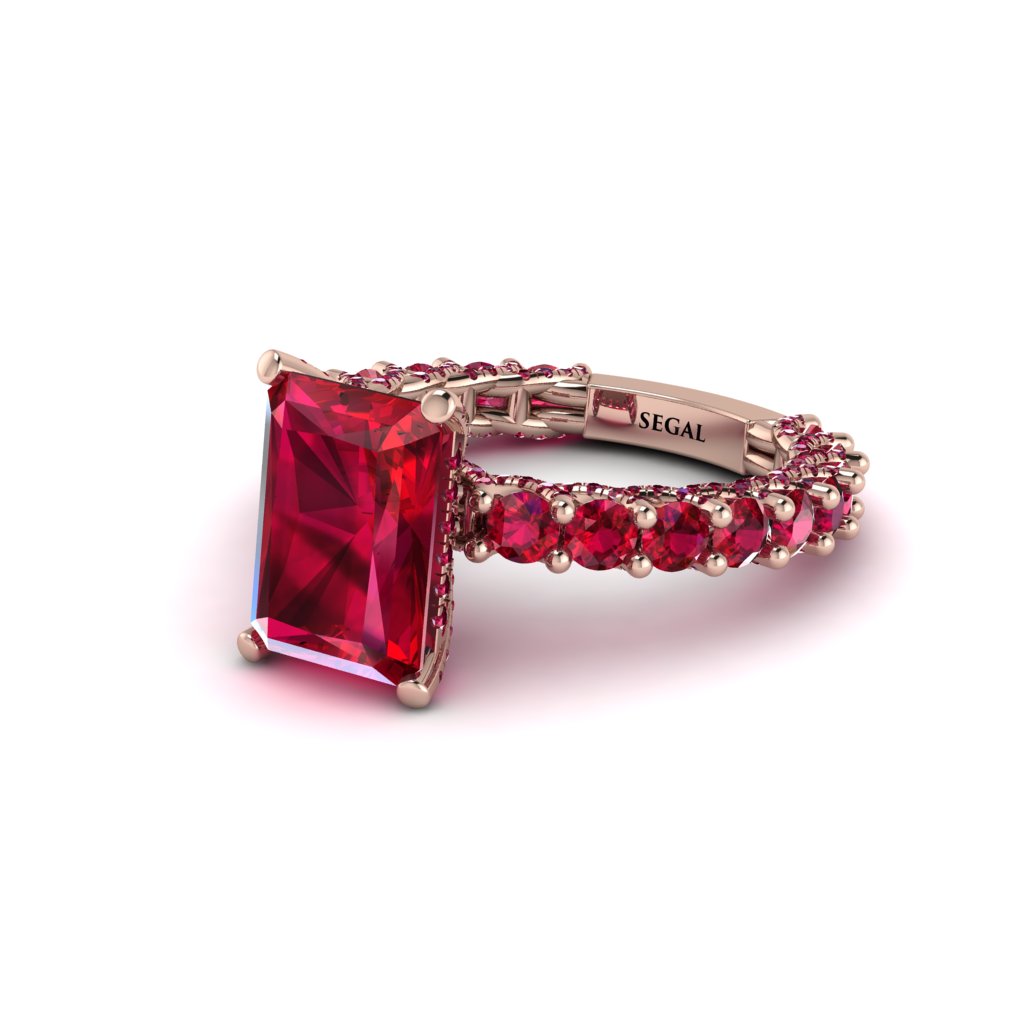 4Ct Radiant Cut Ruby Engagement Ring - Serenity No. 56