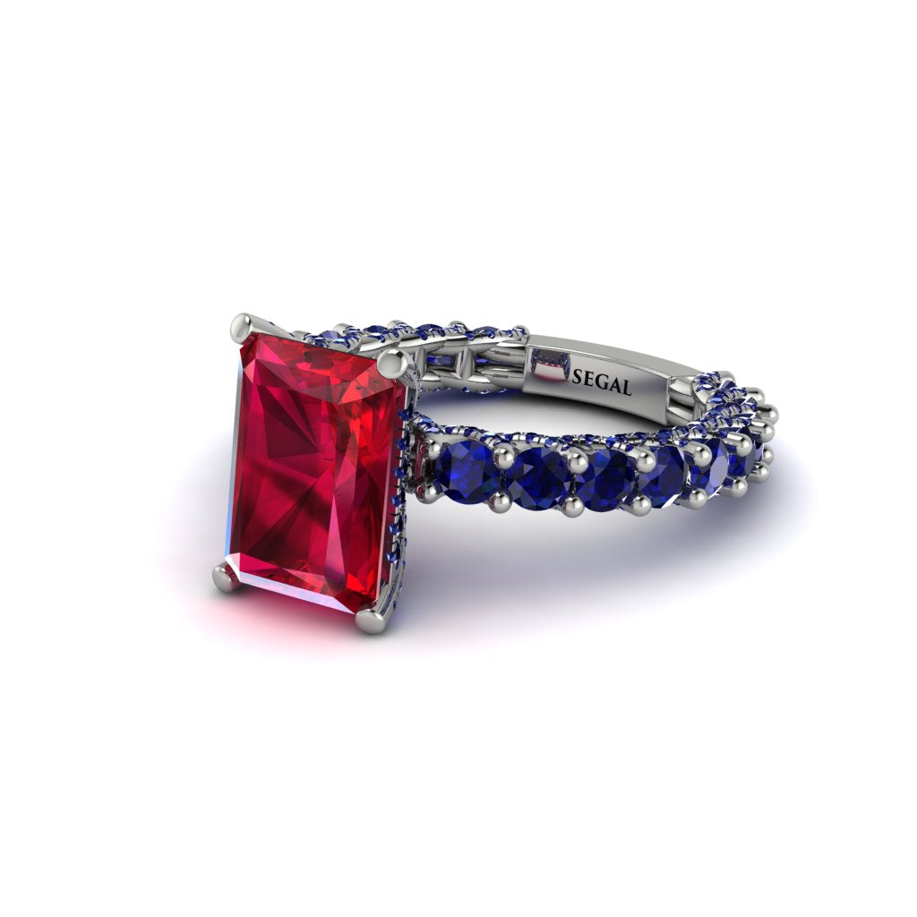 4Ct Radiant Cut Ruby Engagement Ring - Serenity No. 72
