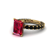 4Ct Radiant Cut Ruby Engagement Ring - Serenity No. 40 image 1