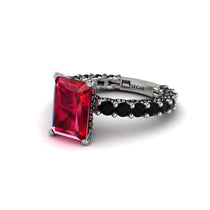 4Ct Radiant Cut Ruby Engagement Ring - Serenity No. 42 image 1