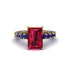 4Ct Radiant Cut Ruby Engagement Ring - Serenity No. 70 image 2