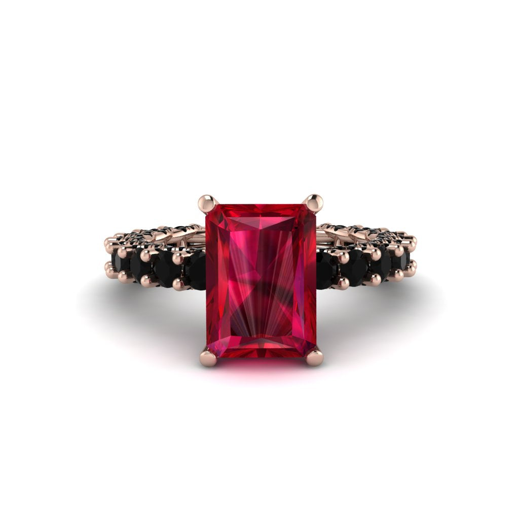4Ct Radiant Cut Ruby Engagement Ring - Serenity No. 41