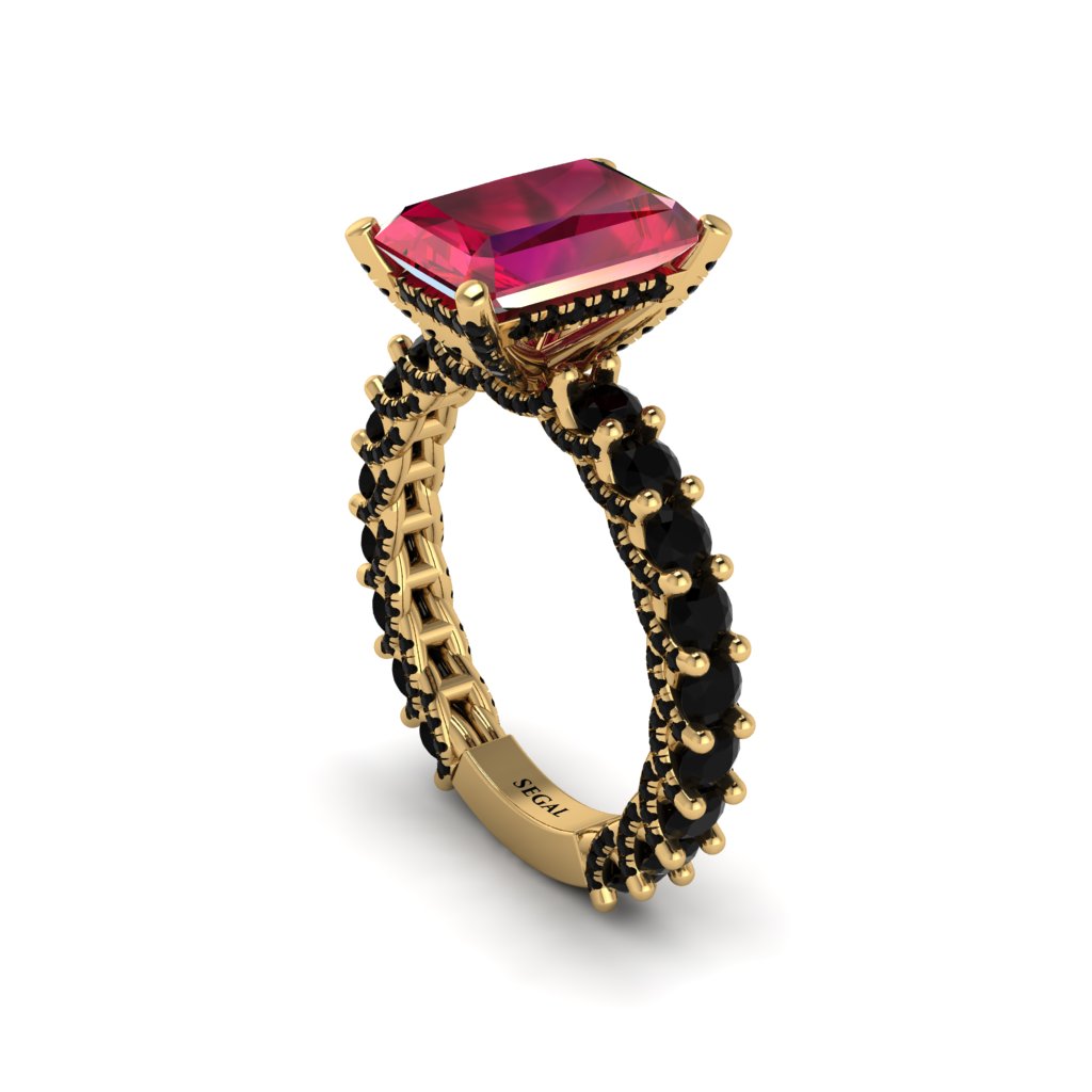 4Ct Radiant Cut Ruby Engagement Ring - Serenity No. 40