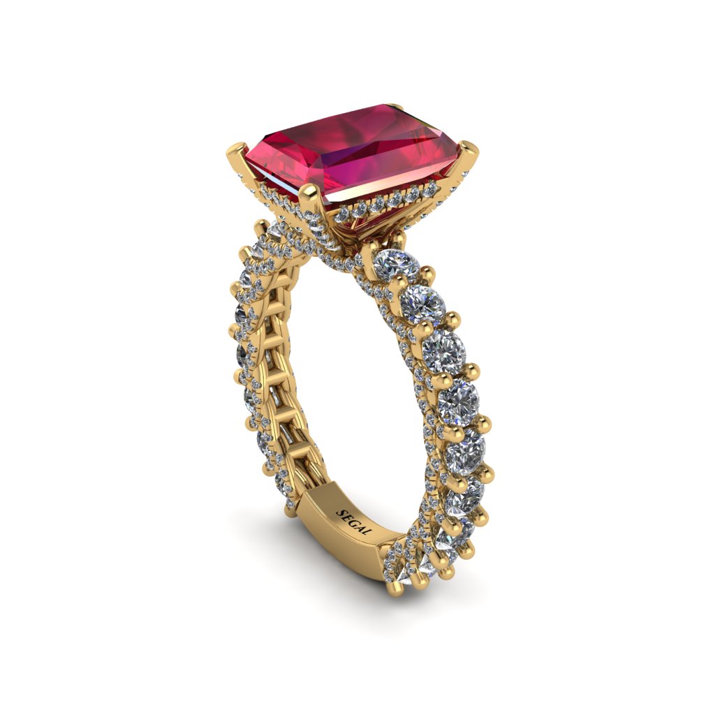4Ct Radiant Cut Ruby Engagement Ring - Serenity No. 10