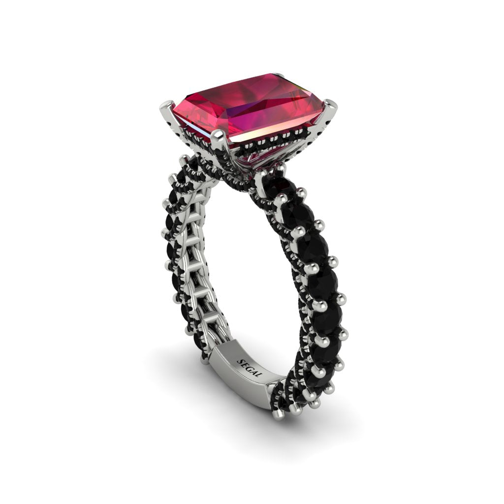 4Ct Radiant Cut Ruby Engagement Ring - Serenity No. 42