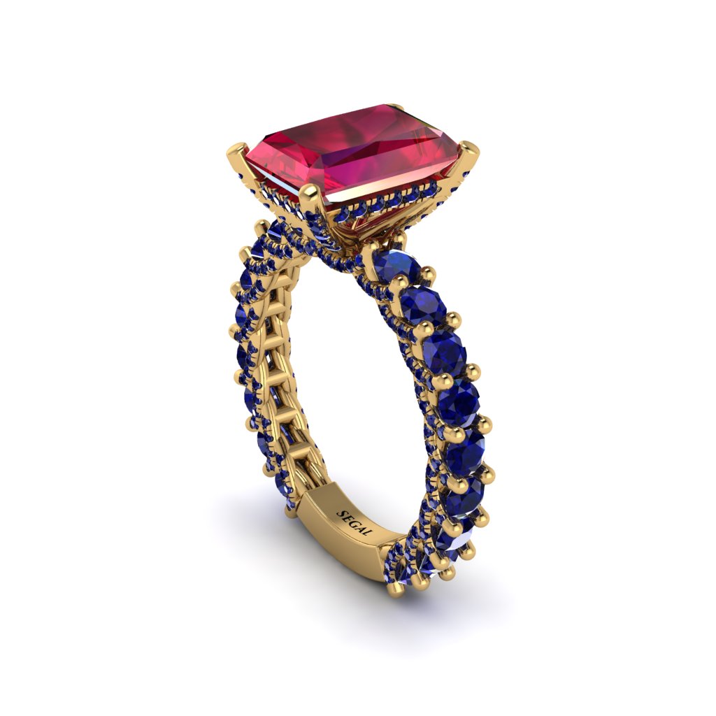4Ct Radiant Cut Ruby Engagement Ring - Serenity No. 70