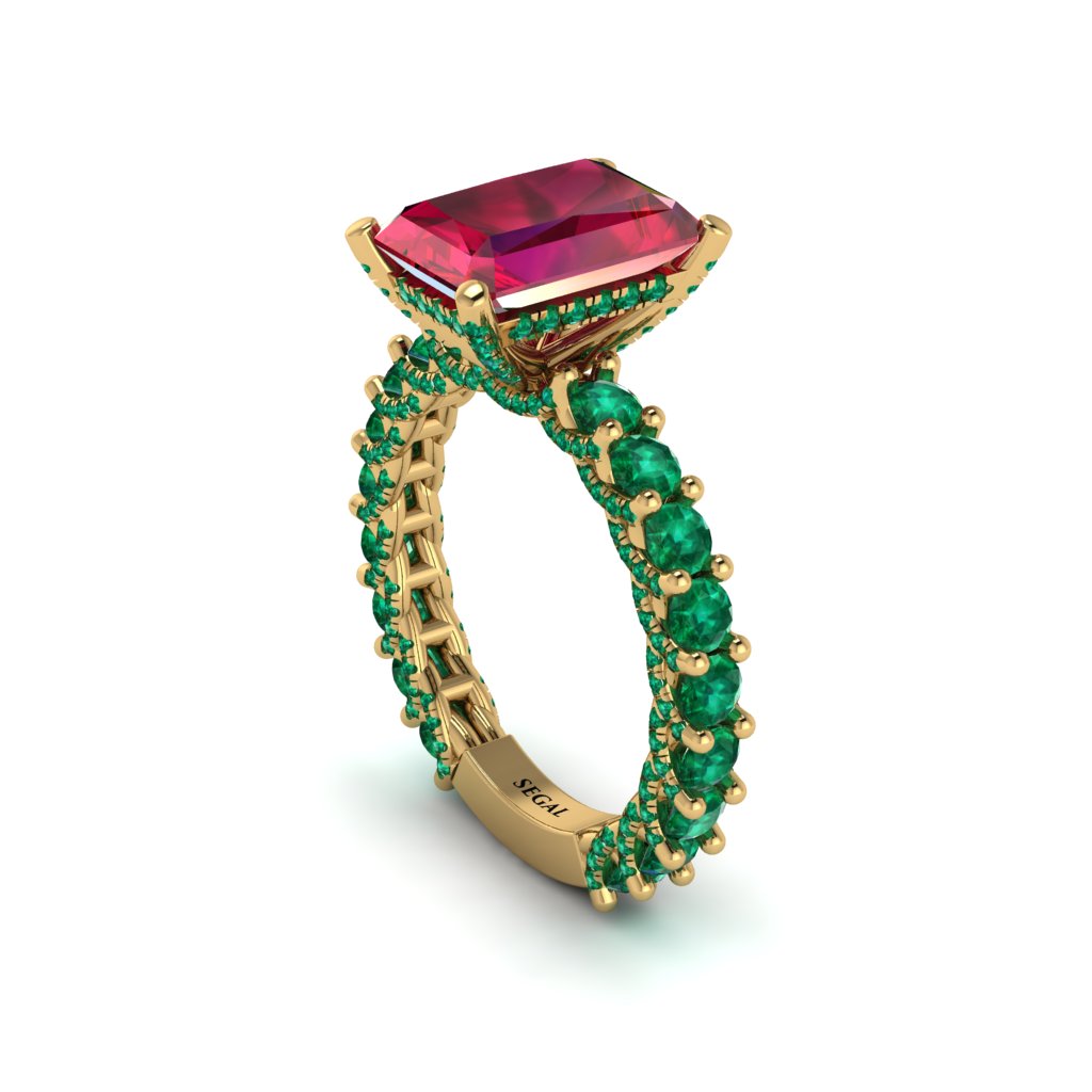 4Ct Radiant Cut Ruby Engagement Ring - Serenity No. 25