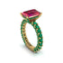 4Ct Radiant Cut Ruby Engagement Ring - Serenity No. 25 image 3
