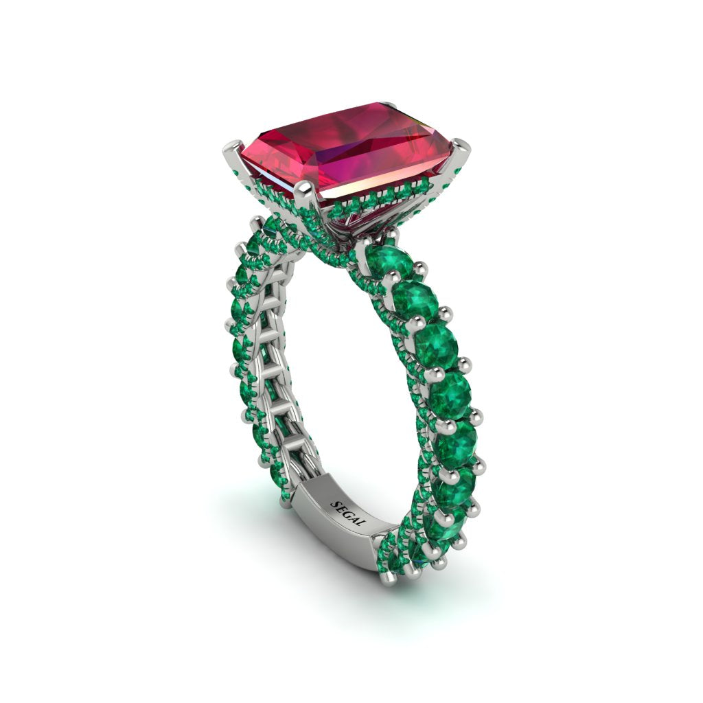 4Ct Radiant Cut Ruby Engagement Ring - Serenity No. 27