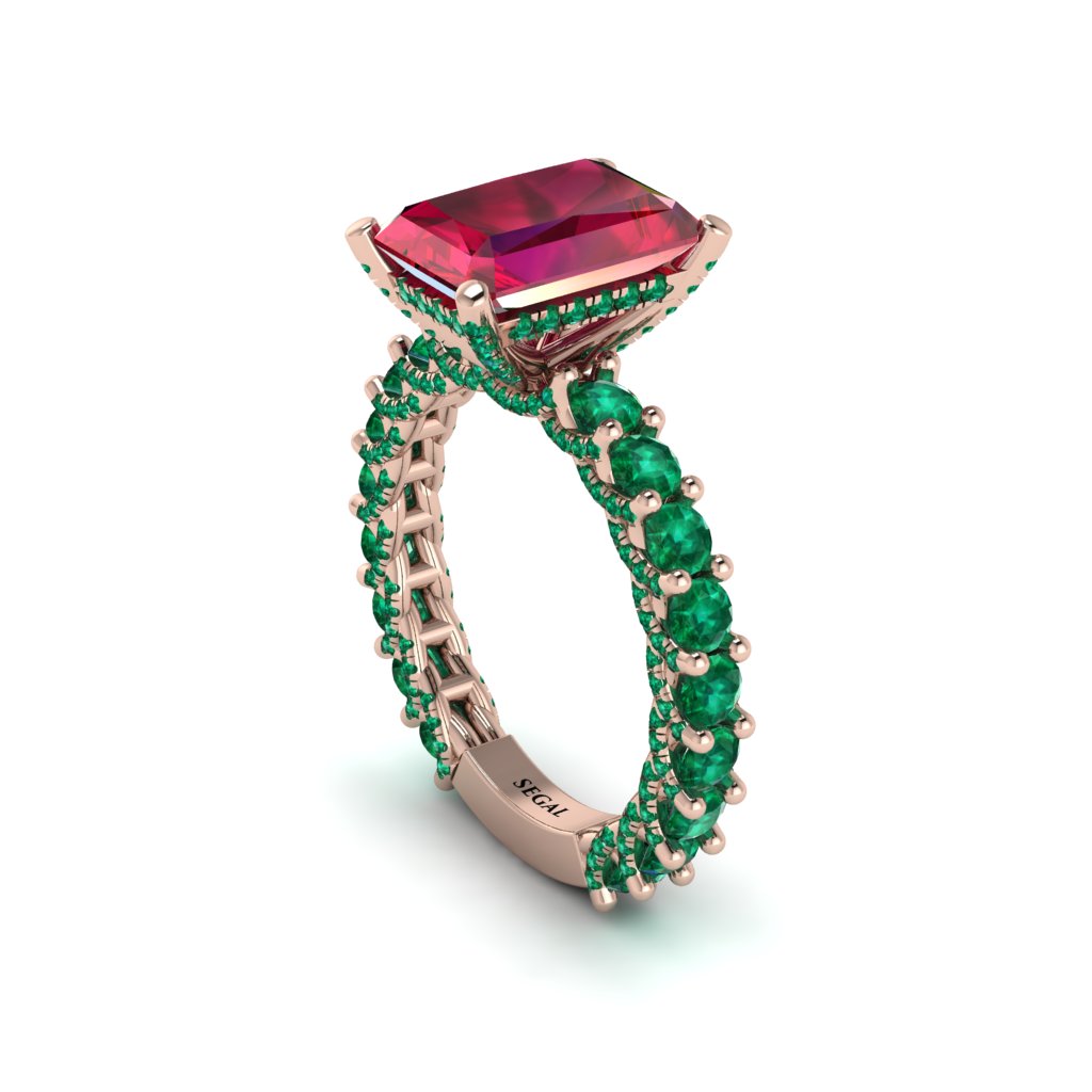 4Ct Radiant Cut Ruby Engagement Ring - Serenity No. 26