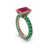 4Ct Radiant Cut Ruby Engagement Ring - Serenity No. 26 image 3