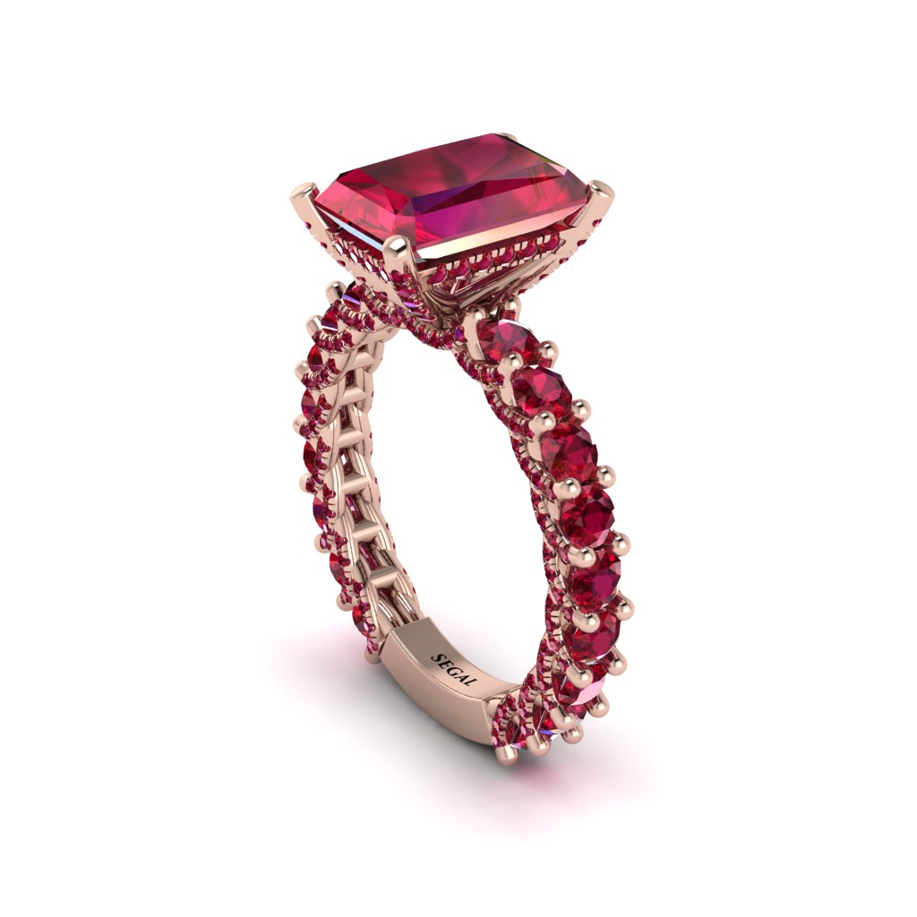 4Ct Radiant Cut Ruby Engagement Ring - Serenity No. 56