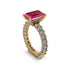 4Ct Radiant Cut Ruby Engagement Ring - Serenity No. 10