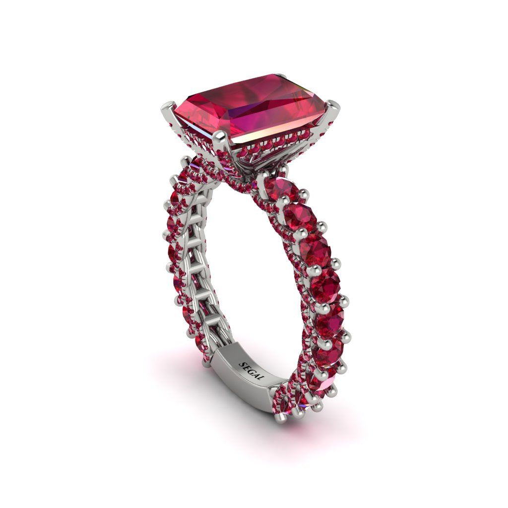 4Ct Radiant Cut Ruby Engagement Ring - Serenity No. 57