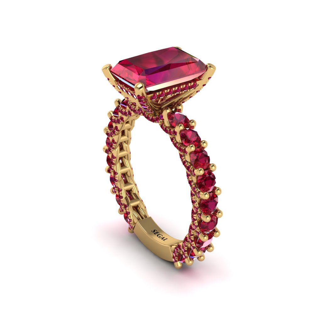 4Ct Radiant Cut Ruby Engagement Ring - Serenity No. 55