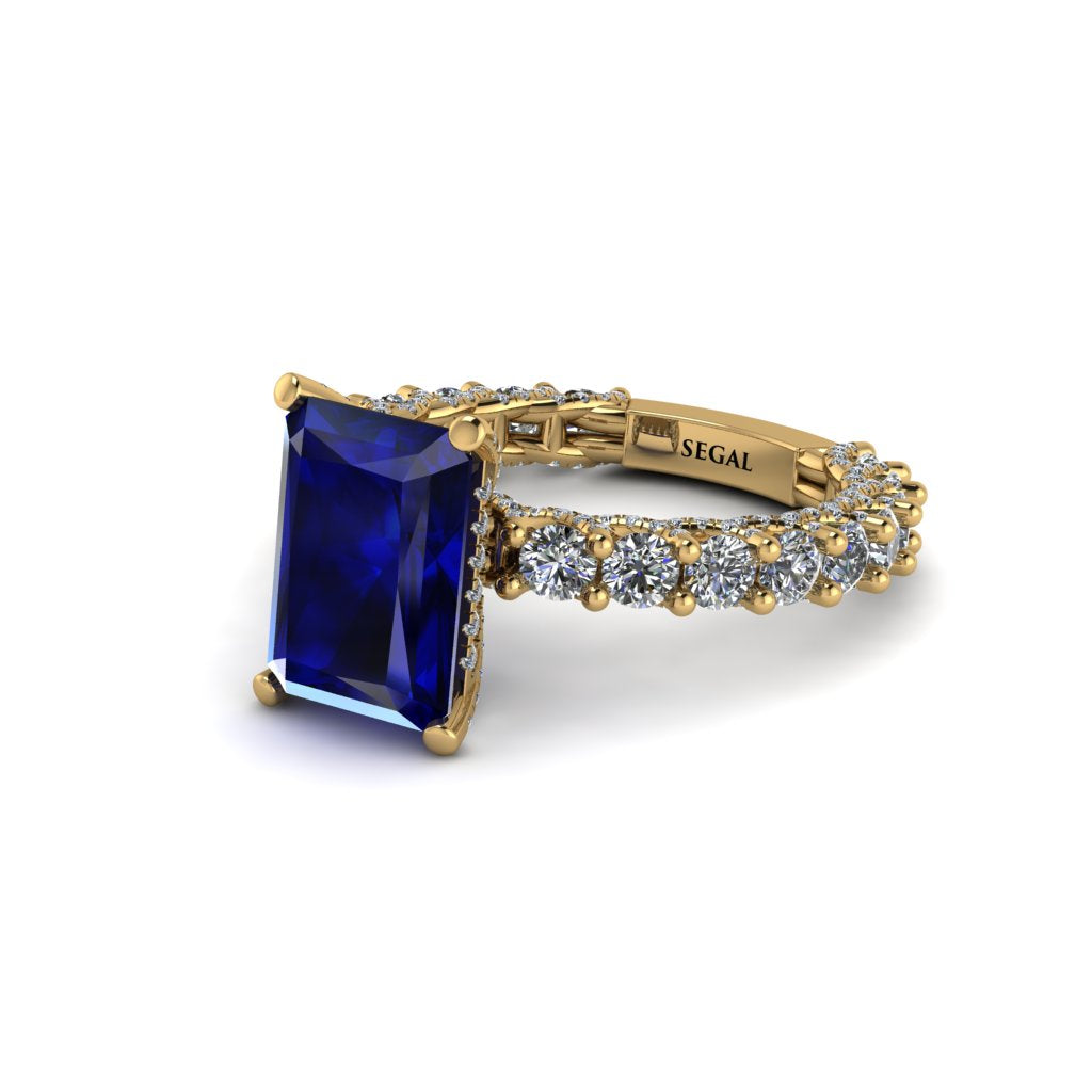 4Ct Radiant Cut Sapphire Engagement Ring - Serenity No. 13