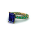 4Ct Radiant Cut Sapphire Engagement Ring - Serenity No. 28 image 1