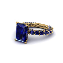4Ct Radiant Cut Sapphire Engagement Ring - Serenity No. 73 image 1