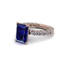 4Ct Radiant Cut Sapphire Engagement Ring - Serenity No. 14 image 1