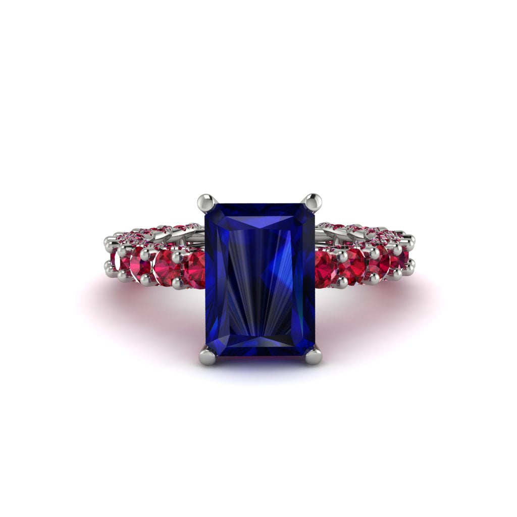4Ct Radiant Cut Sapphire Engagement Ring - Serenity No. 60