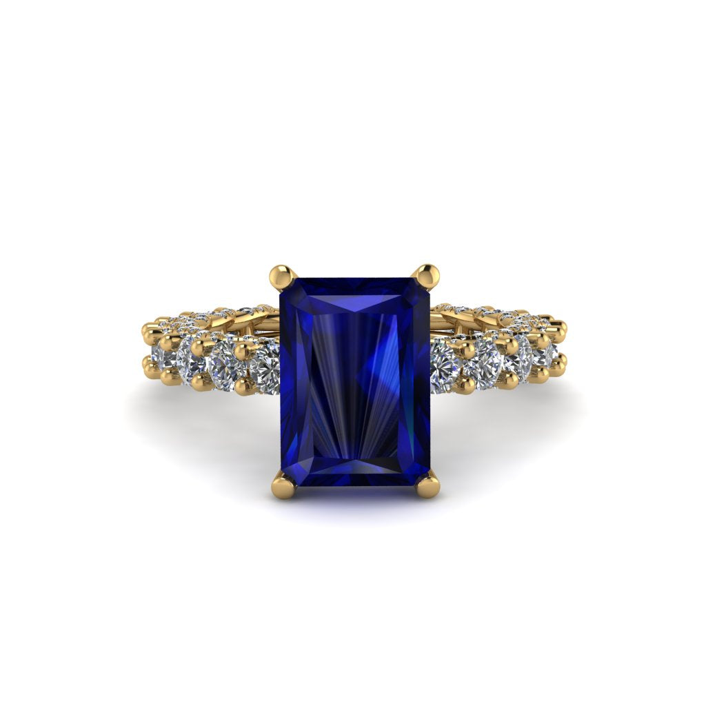 4Ct Radiant Cut Sapphire Engagement Ring - Serenity No. 13