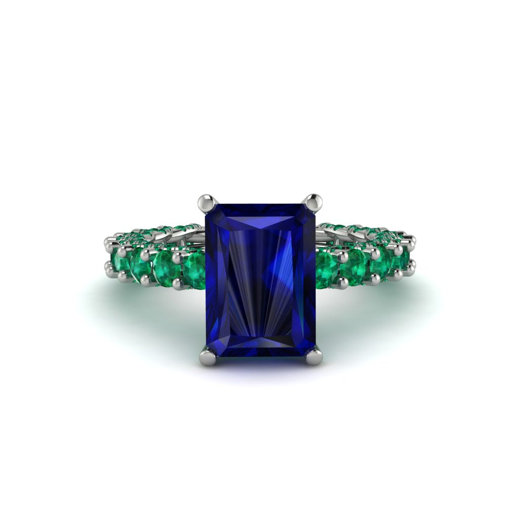 4Ct Radiant Cut Sapphire Engagement Ring - Serenity No. 30
