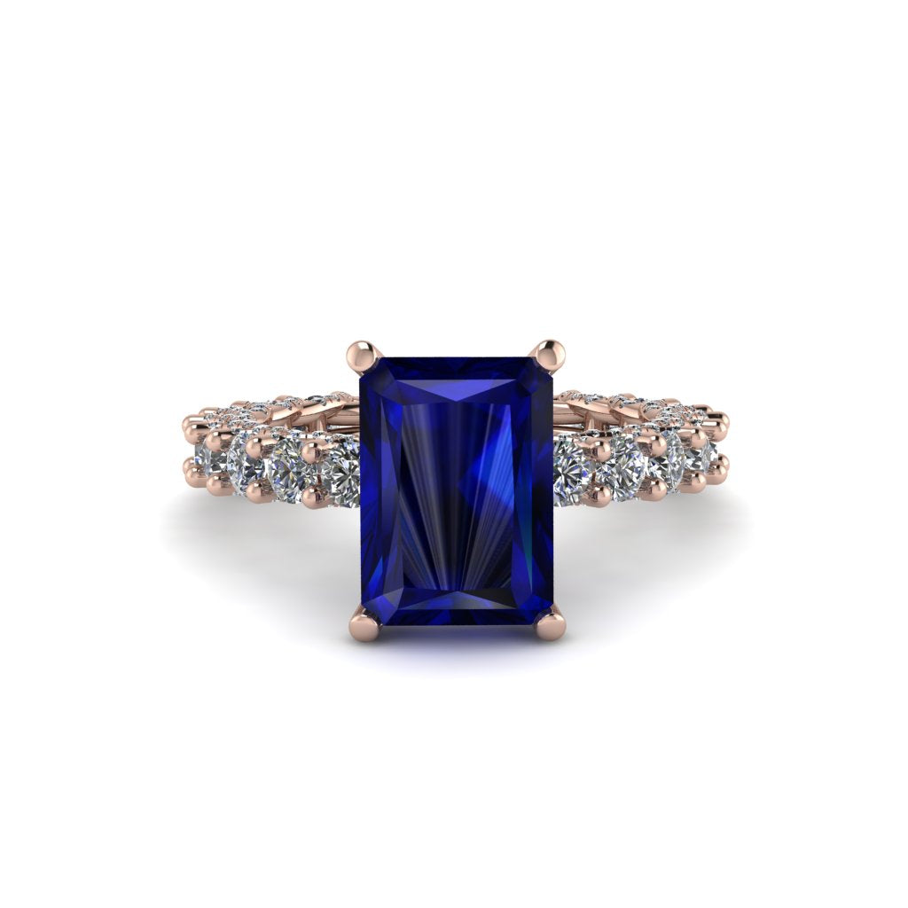 4Ct Radiant Cut Sapphire Engagement Ring - Serenity No. 14