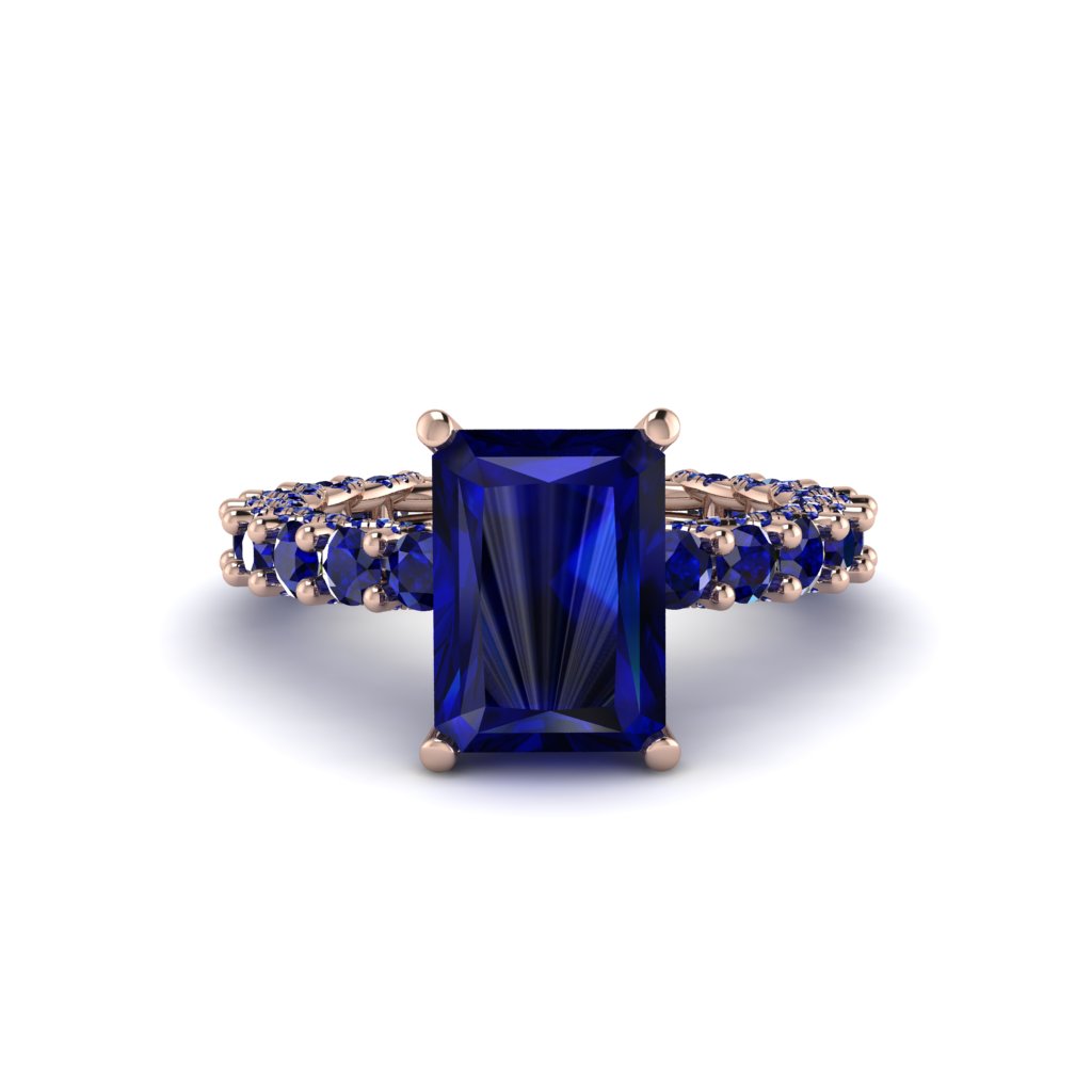 4Ct Radiant Cut Sapphire Engagement Ring - Serenity No. 74