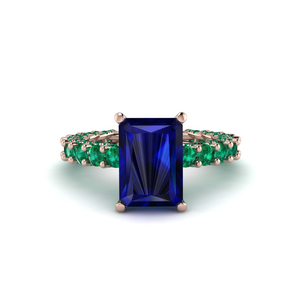 4Ct Radiant Cut Sapphire Engagement Ring - Serenity No. 29