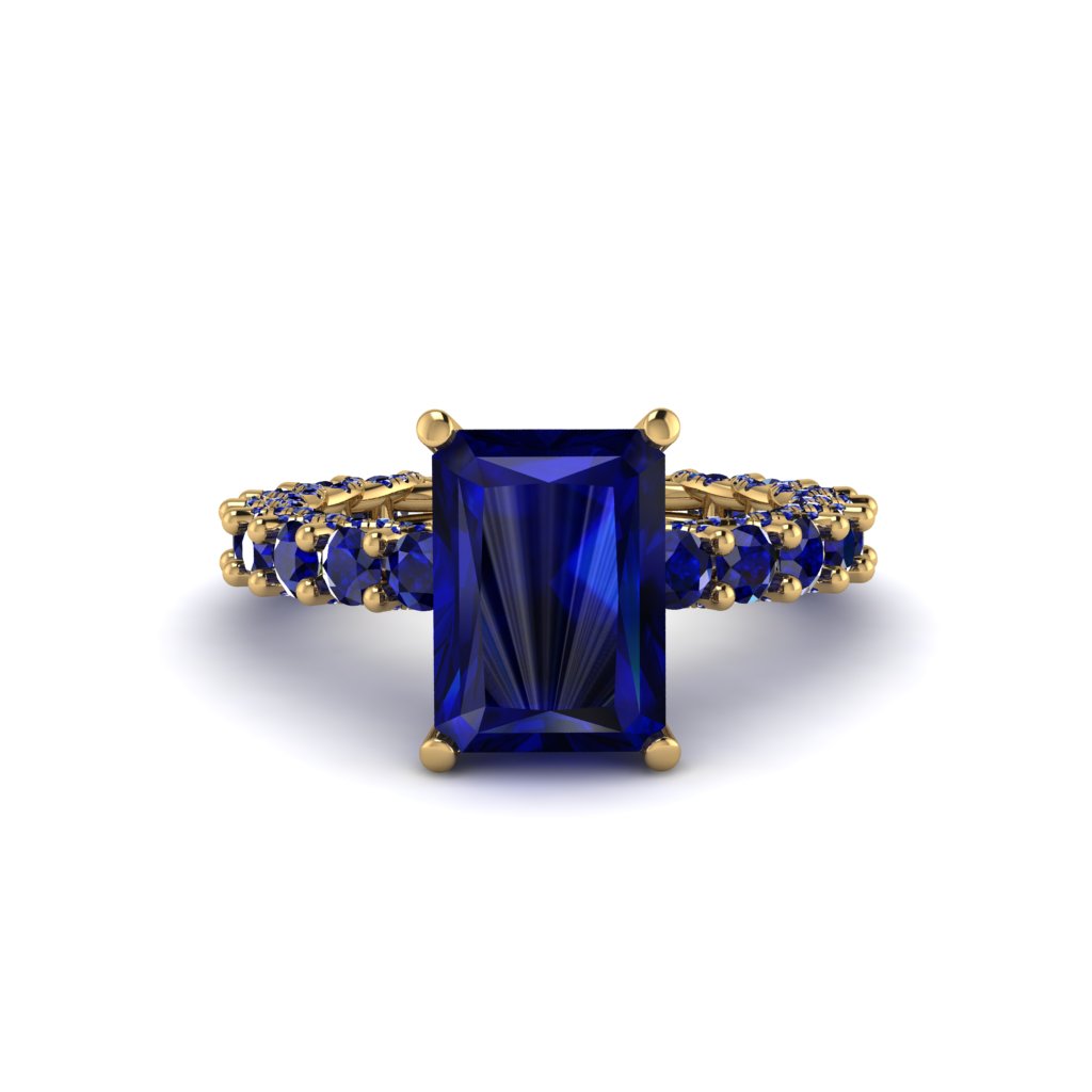 4Ct Radiant Cut Sapphire Engagement Ring - Serenity No. 73