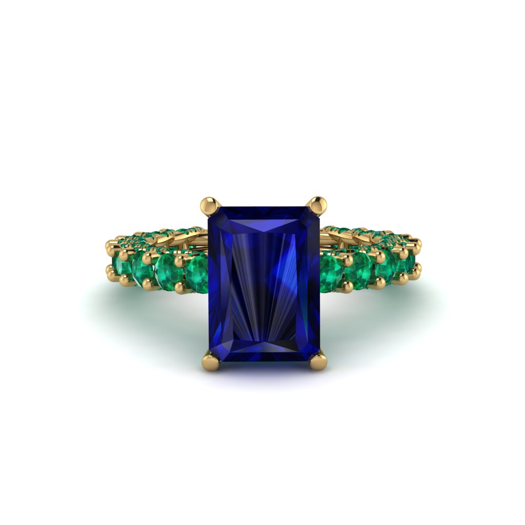4Ct Radiant Cut Sapphire Engagement Ring - Serenity No. 28