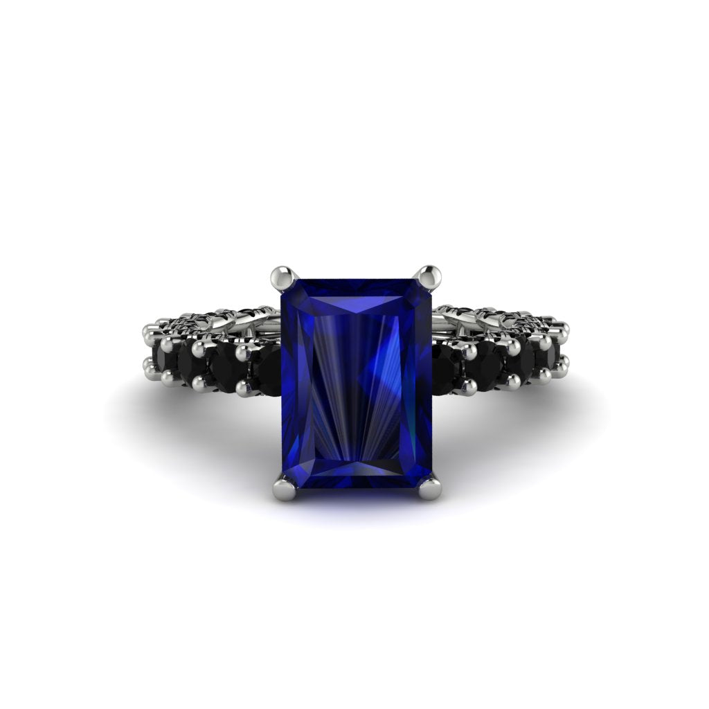 4Ct Radiant Cut Sapphire Engagement Ring - Serenity No. 45