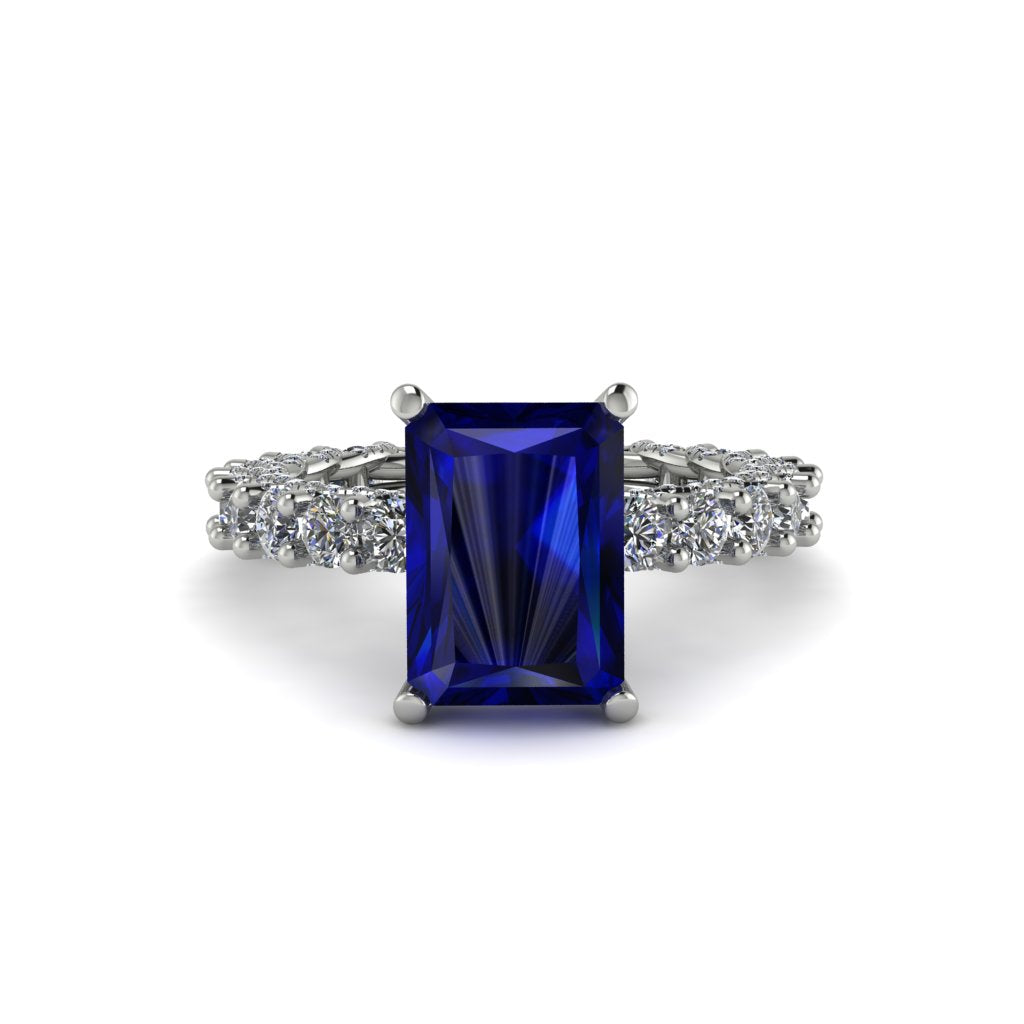 4Ct Radiant Cut Sapphire Engagement Ring - Serenity No. 15