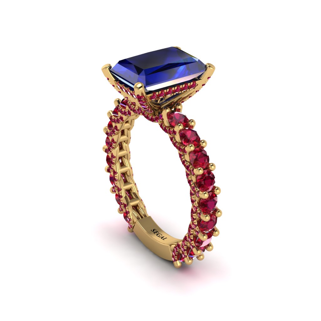 4Ct Radiant Cut Sapphire Engagement Ring - Serenity No. 58