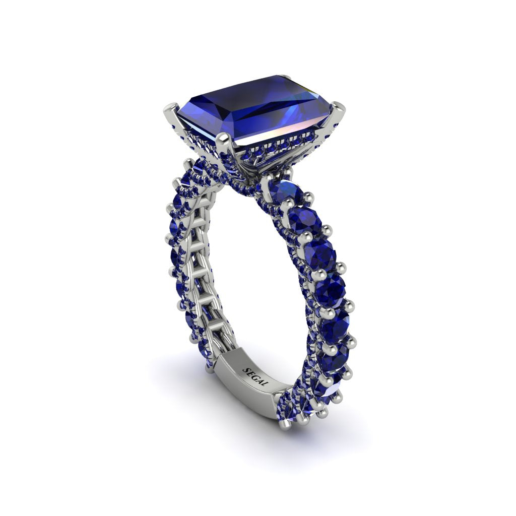 4Ct Radiant Cut Sapphire Engagement Ring - Serenity No. 75