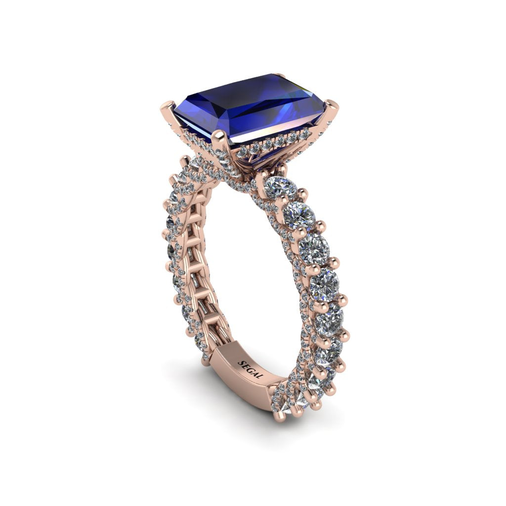 4Ct Radiant Cut Sapphire Engagement Ring - Serenity No. 14