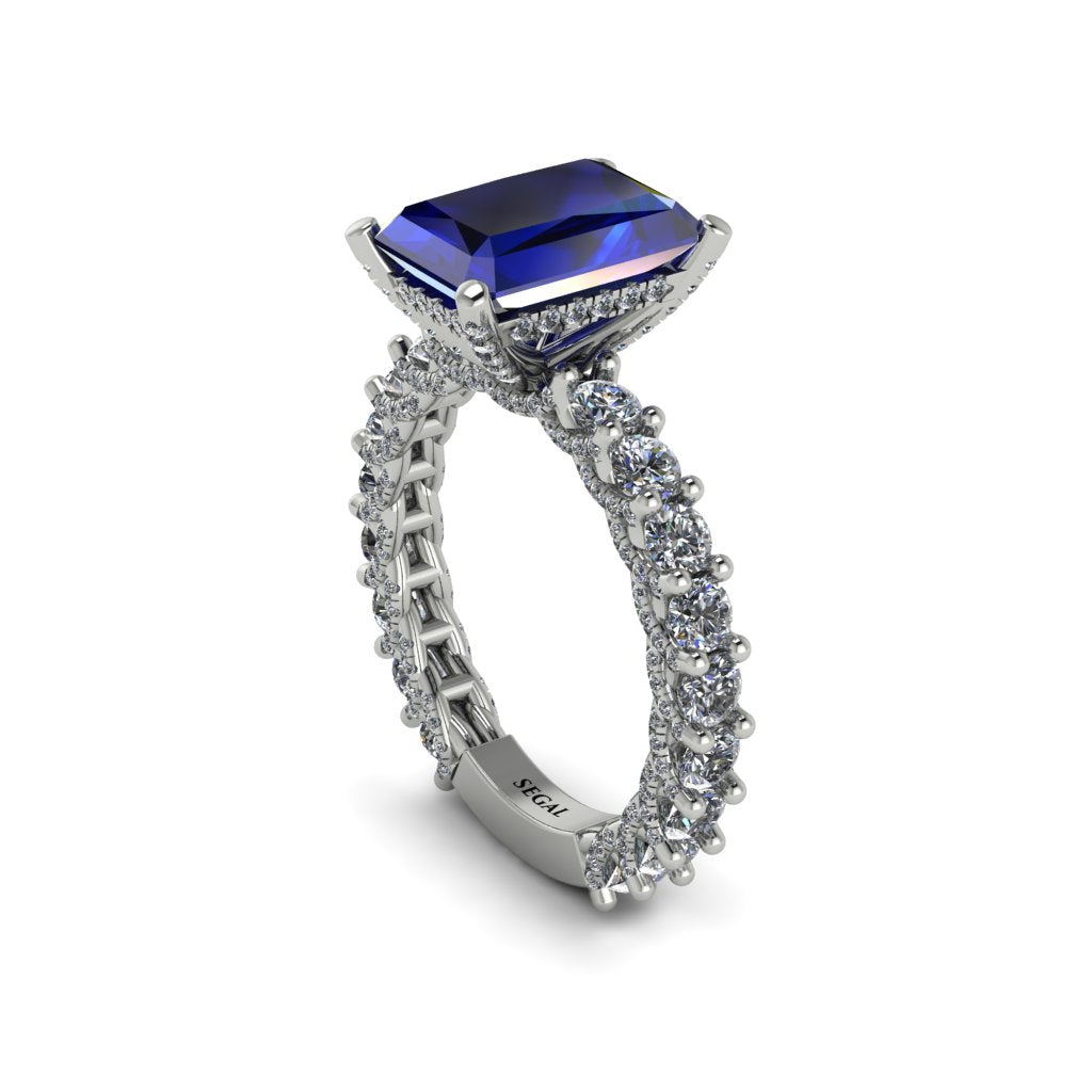 4Ct Radiant Cut Sapphire Engagement Ring - Serenity No. 15