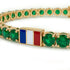 Emerald Tennis Bracelet with France Flag no. 4