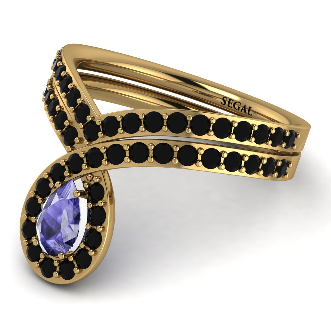 Tanzanite Pear Shape Stacking Bridal Set - Emilia No. 207