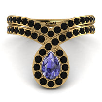 Tanzanite Pear Shape Stacking Bridal Set - Emilia No. 207 image 1