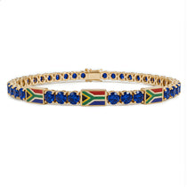 Sapphire Tennis Bracelet with South Africa Flag no. 13 image 1