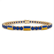 Sapphire Tennis Bracelet with Ukraine Flag no. 13 image 1