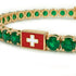 Emerald Tennis Bracelet with Switzerland Flag no. 4