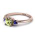 Classic Three Stone Peridot Engagement Ring - Valentina No. 714