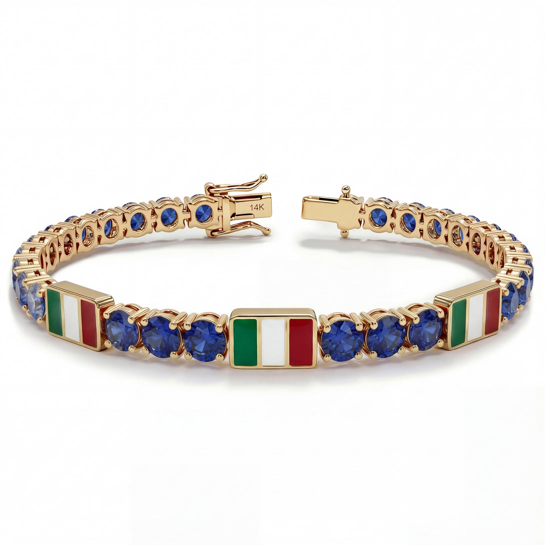 Sapphire Tennis Bracelet with Mexico Flag no. 13