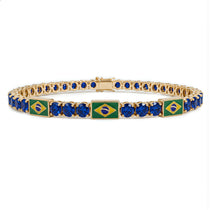 Sapphire Tennis Bracelet with Brazil Flag no. 13 image 1