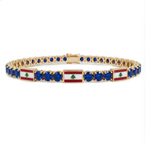 Sapphire Tennis Bracelet with Lebanon Flag no. 13 image 1