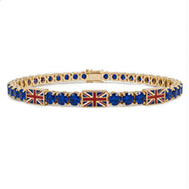 Sapphire Tennis Bracelet with United Kingdom Flag no. 13 image 1